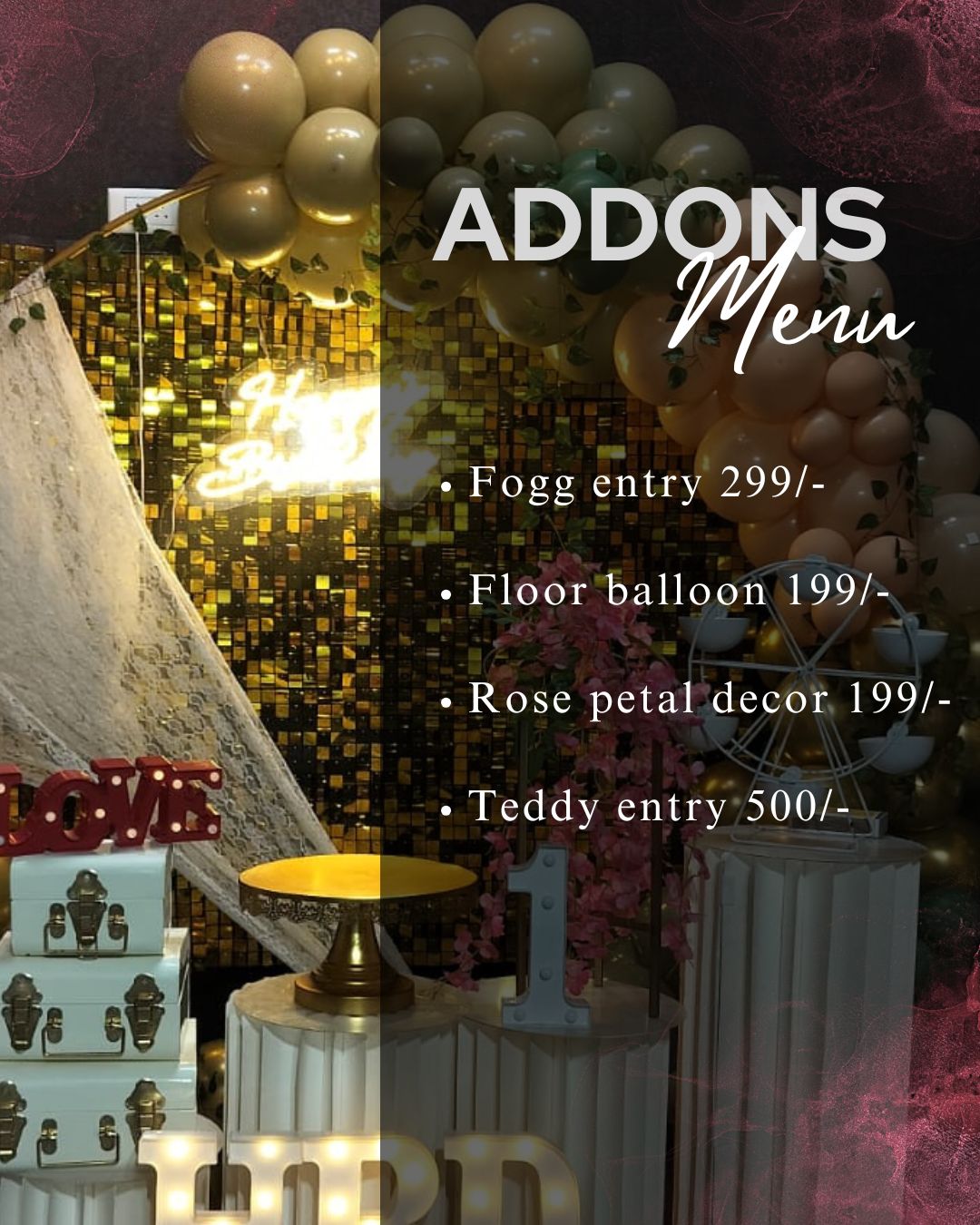Decor in cafe- Book Now